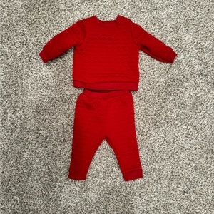 Cat and Jack heart embroidered sweatshirt and pants set